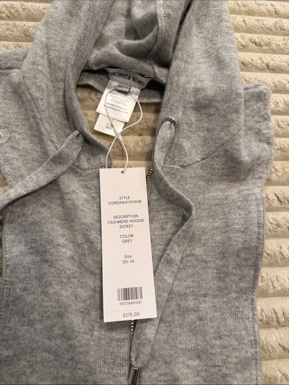 Veronica Beard Gray Cashmere Dickie